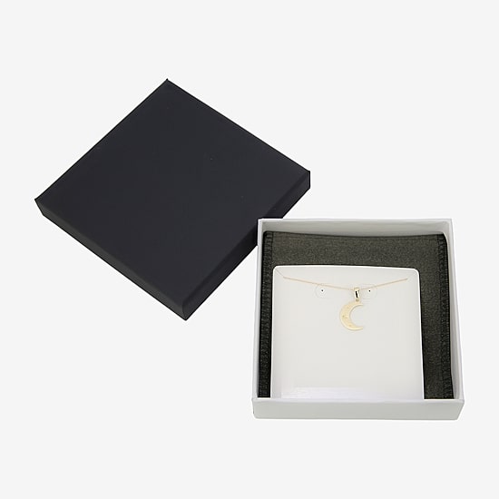 Gold Addiction Womens 10K Gold Moon 18 Inch Pendant Necklace