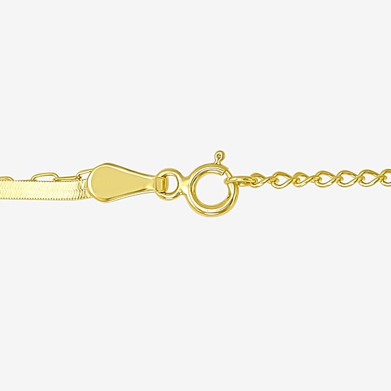Gold Addiction Womens 10K Gold 16 Inch Herringbone Chain Necklace