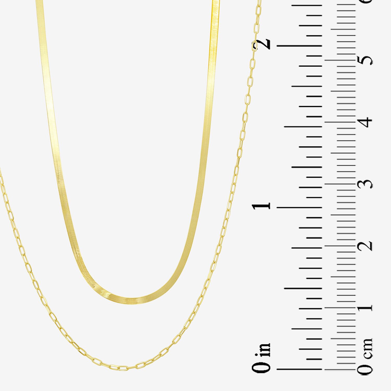 Gold Addiction Womens 10K Gold 16 Inch Herringbone Chain Necklace