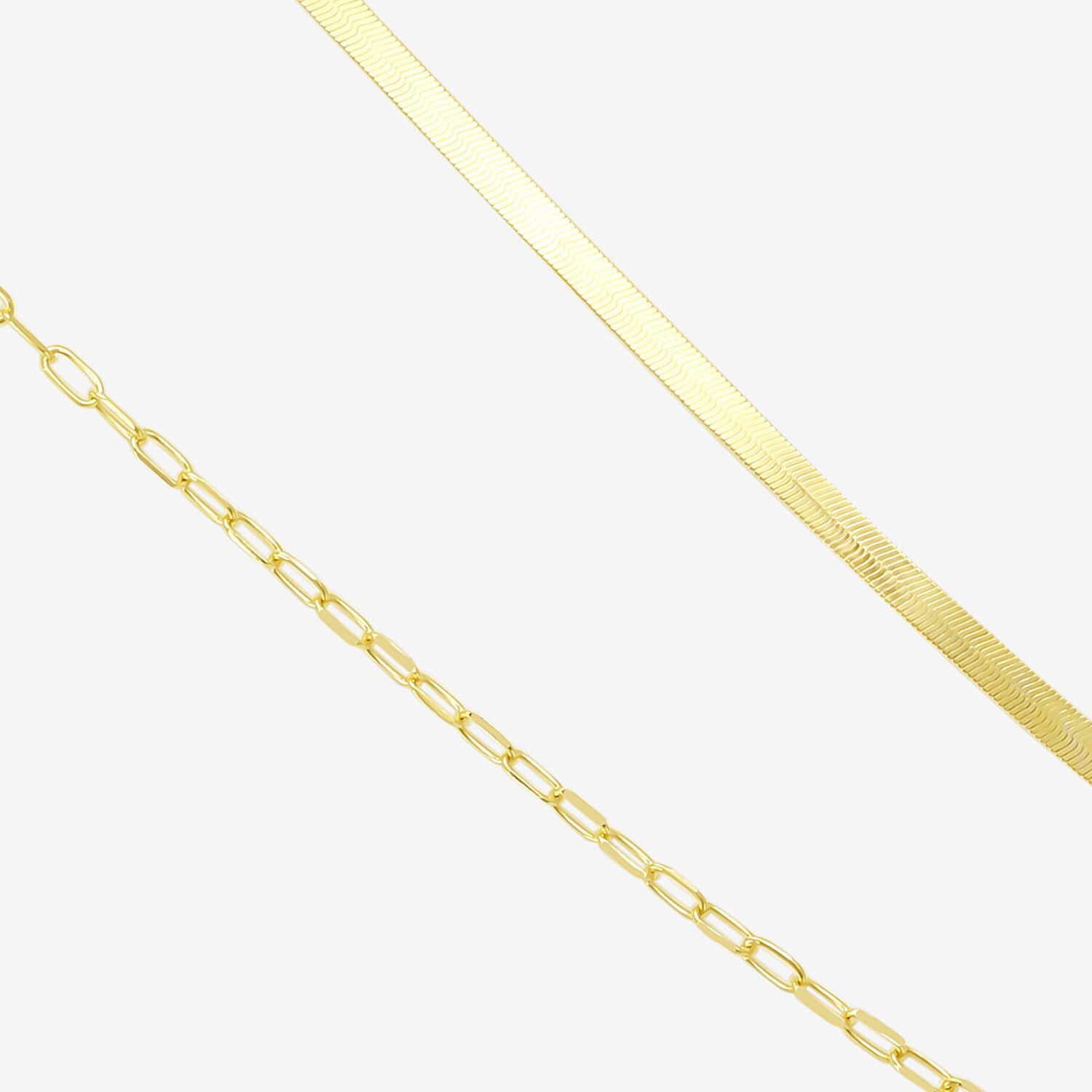Gold Addiction Womens 10K Gold 16 Inch Herringbone Chain Necklace