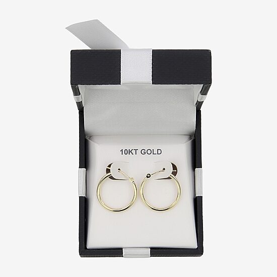Womens 10K Gold 19mm Hoop Earrings