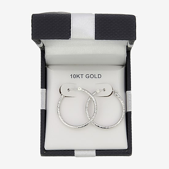 Womens 10K Gold 25mm Hoop Earrings