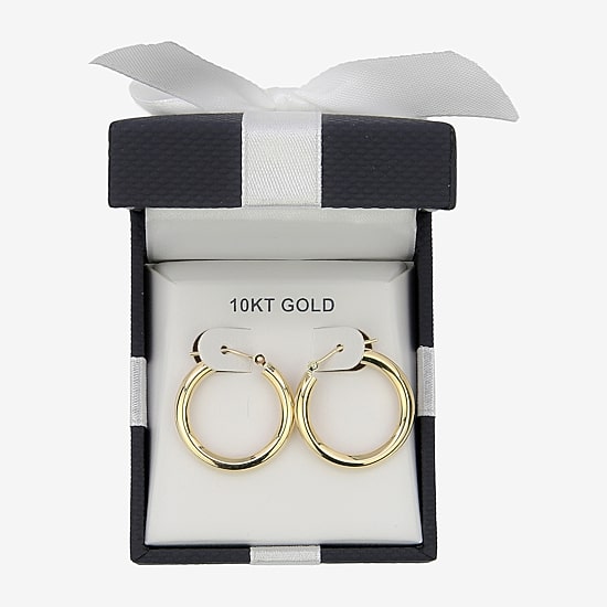 Womens 10K Gold 23mm Hoop Earrings