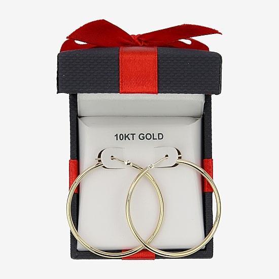 Womens 10K Gold 40mm Hoop Earrings