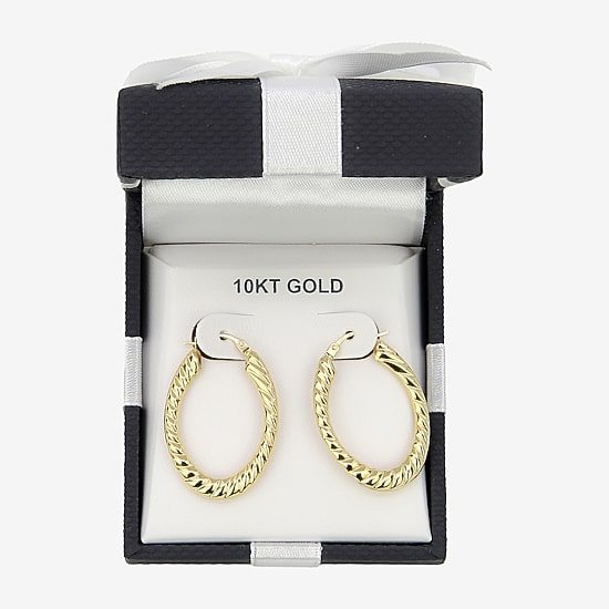 Womens 10K Gold 28.6mm Hoop Earrings
