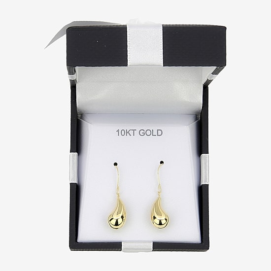 Womens 10K Gold Drop Earrings