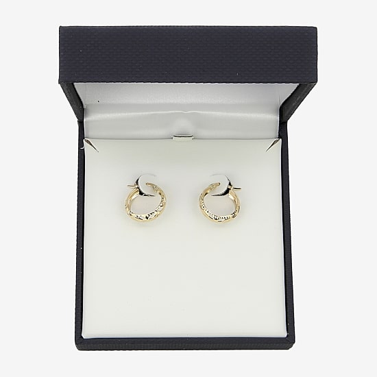 Womens 10K Gold 17.5mm Hoop Earrings
