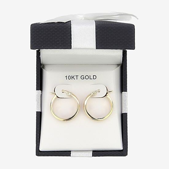 Womens 10K Gold 18.5mm Hoop Earrings