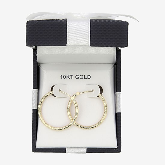 Womens 10K Gold Hoop Earrings