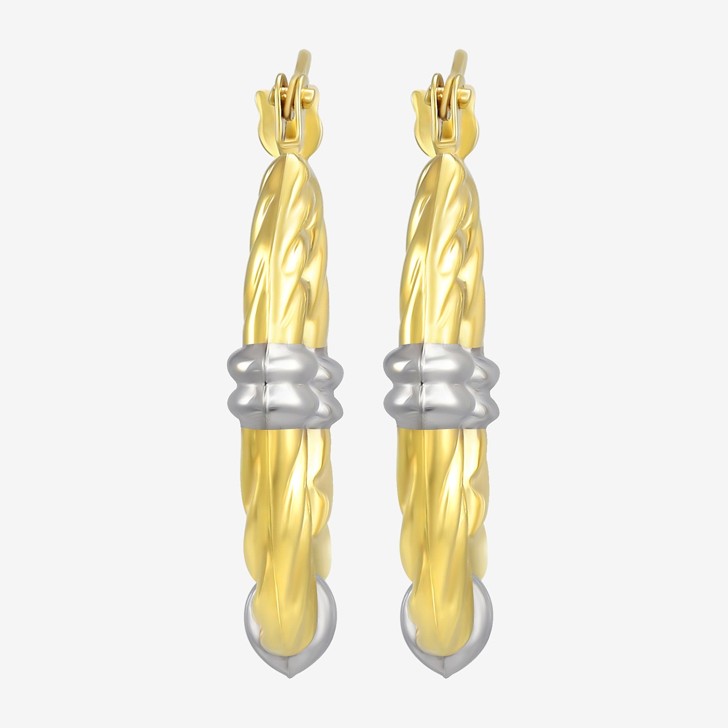 Womens 14K Gold 12mm Oval Hoop Earrings