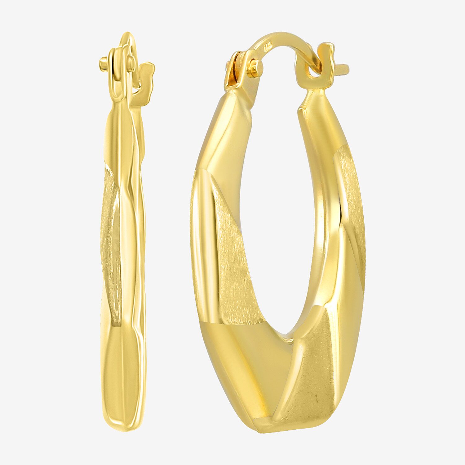 Womens 14K Gold 17.3mm Hoop Earrings