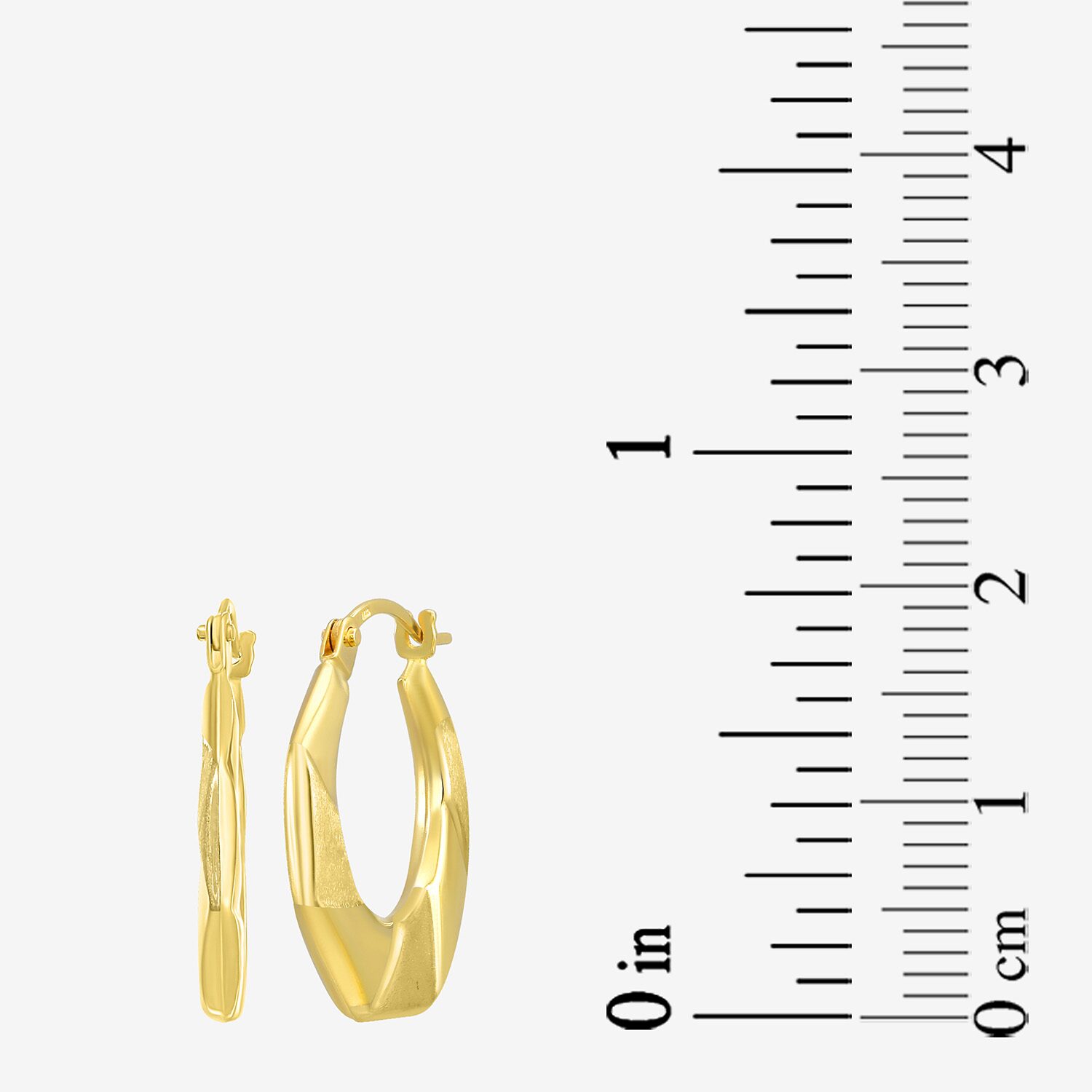Womens 14K Gold 17.3mm Hoop Earrings