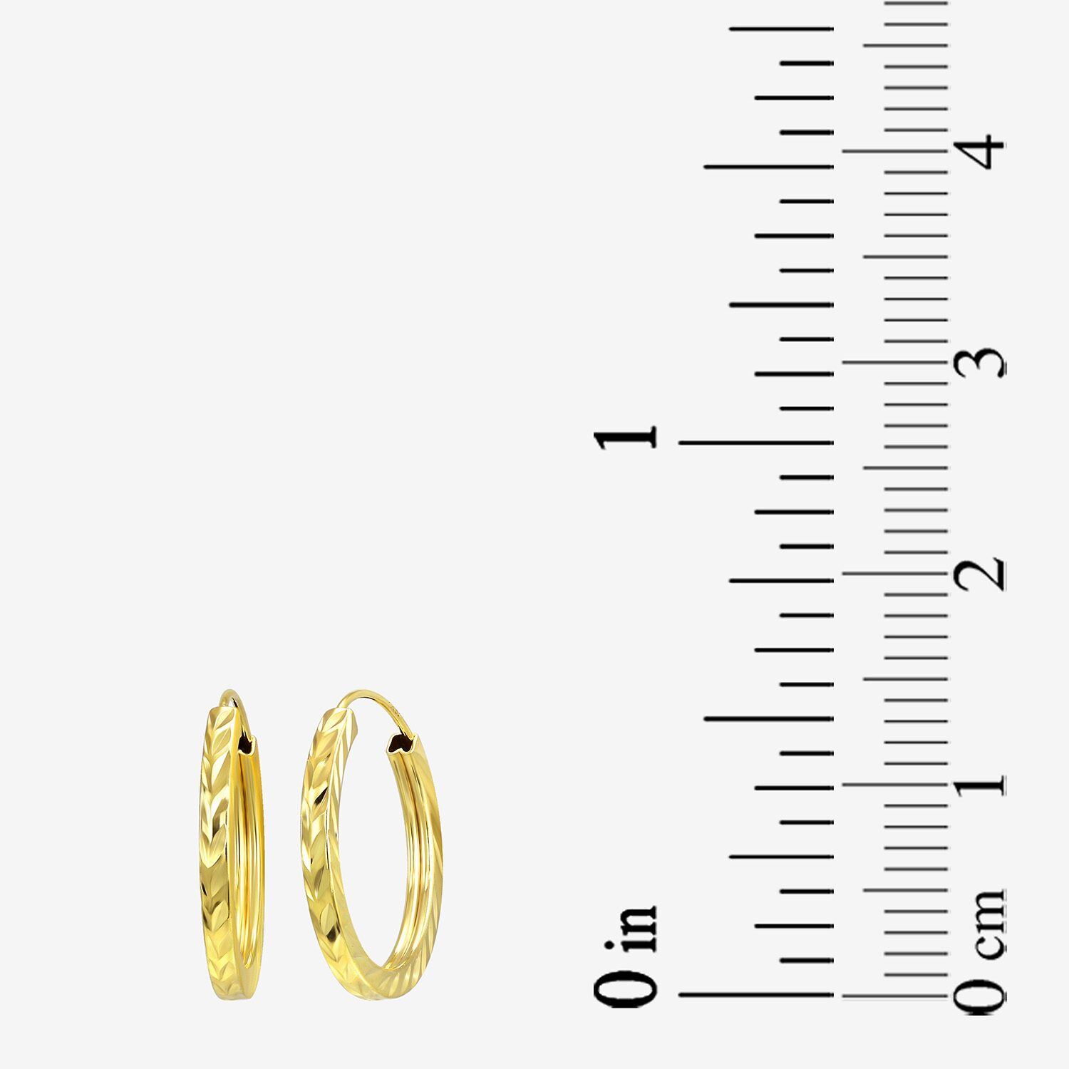 Womens 10K Gold 14.2mm Round Hoop Earrings
