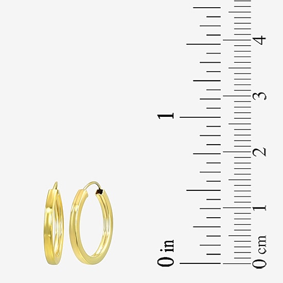 Womens 10K Gold 14.2mm Round Hoop Earrings