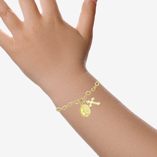 Religious Jewelry Guad Cross Girls Cross Charm Bracelet