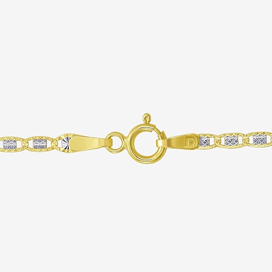 Made in Italy Womens 10K Gold 10 Inch Hollow Ankle Bracelet