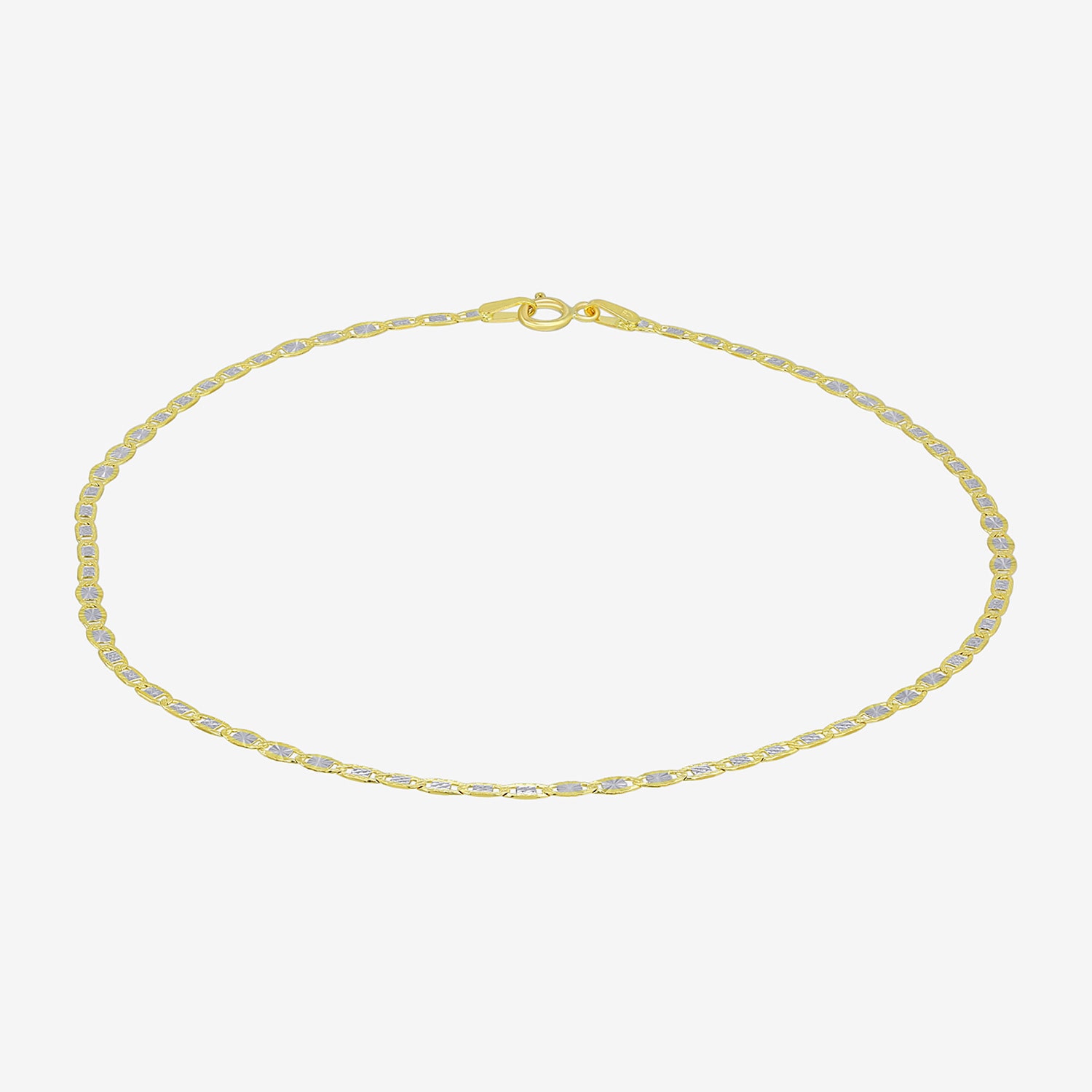 Made in Italy Womens 10K Gold 10 Inch Hollow Ankle Bracelet