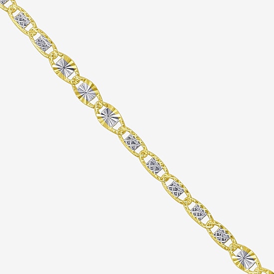 Made in Italy Womens 10K Gold 10 Inch Hollow Ankle Bracelet