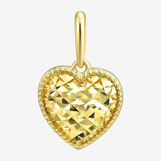 Womens 10K Gold Heart Pendant