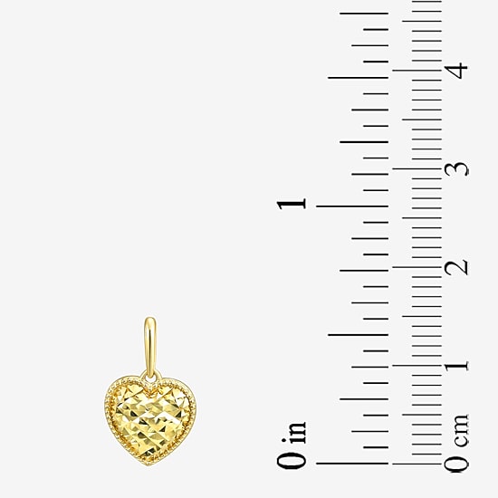 Womens 10K Gold Heart Pendant