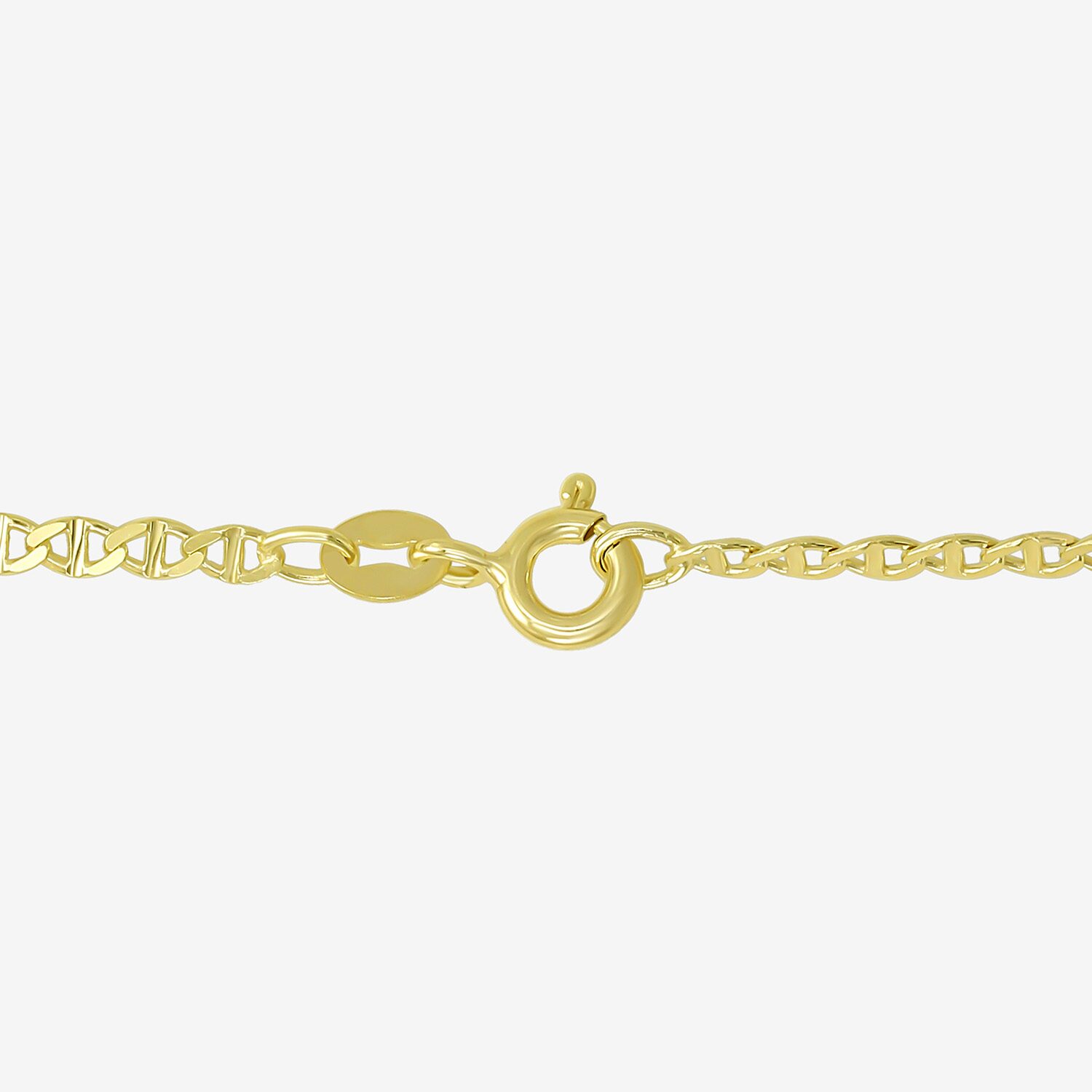 Made in Italy Womens 10K Gold 10 Inch Hollow Ankle Bracelet
