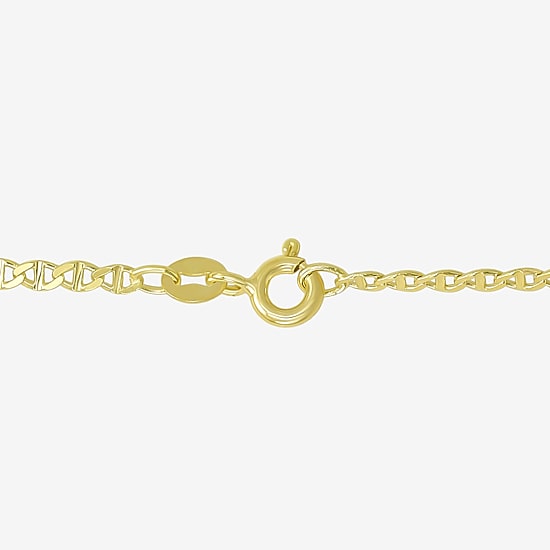 Made in Italy Womens 10K Gold 10 Inch Hollow Ankle Bracelet