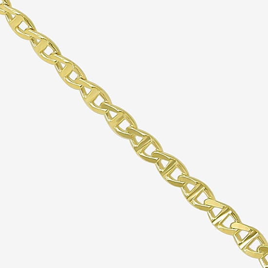 Made in Italy Womens 10K Gold 10 Inch Hollow Ankle Bracelet