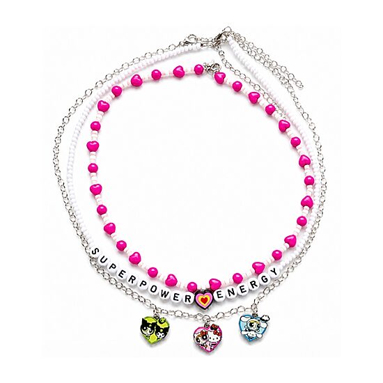 Girls Hello Kitty Powerpuff Girls Necklace Set
