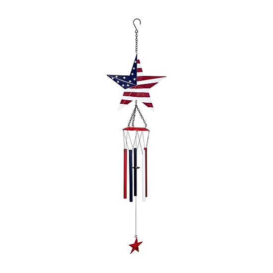 Northlight 36" Stars And Stripes Outdoor Garden Wind Chime