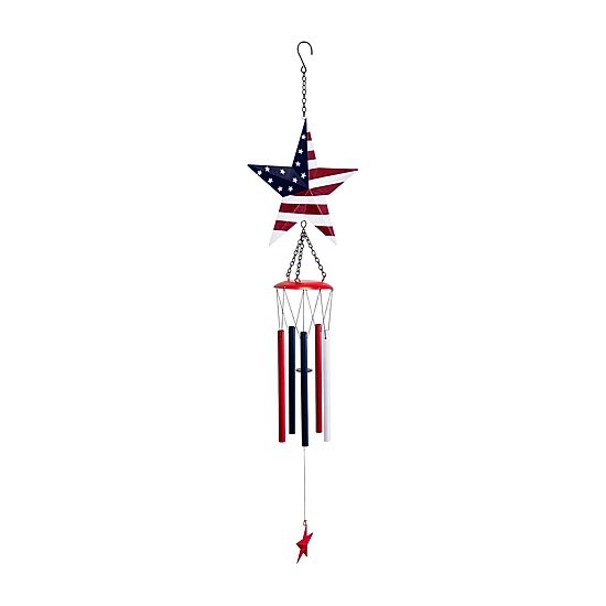 Northlight 36" Stars And Stripes Outdoor Garden Wind Chime
