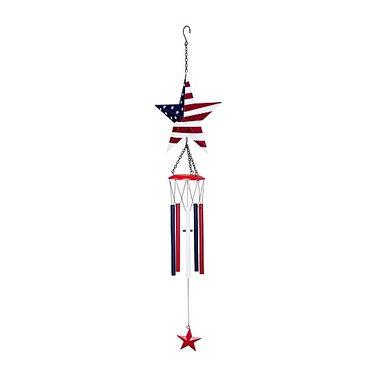 Northlight 36" Stars And Stripes Outdoor Garden Wind Chime