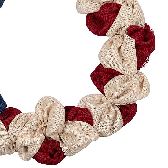 Northlight 20" Stars And Stripes Small Burlap - Unlit Wreath