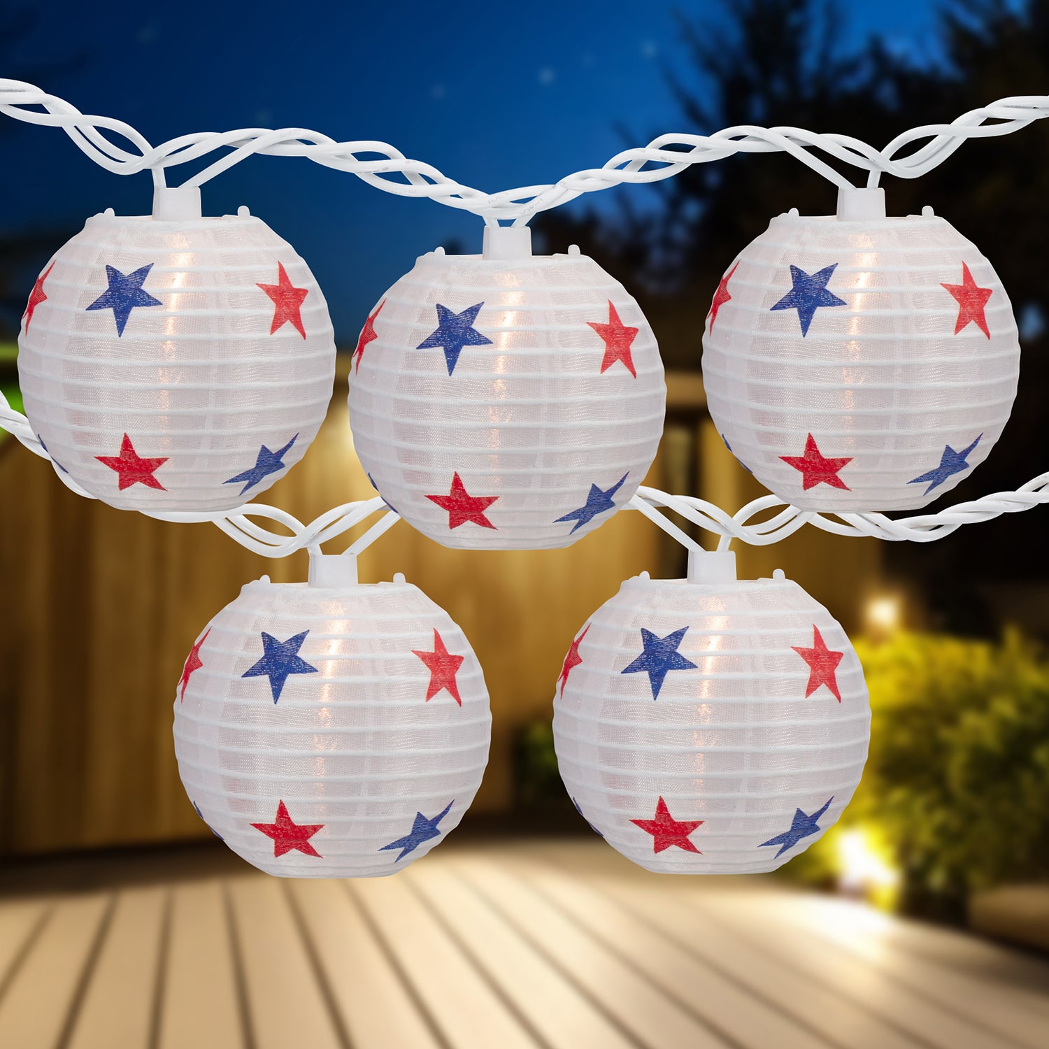Northlight 8.5ft Stars Paper Lantern Patio Set String Lights