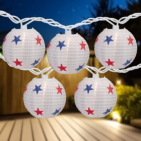 Northlight 8.5ft Stars Paper Lantern Patio Set String Lights