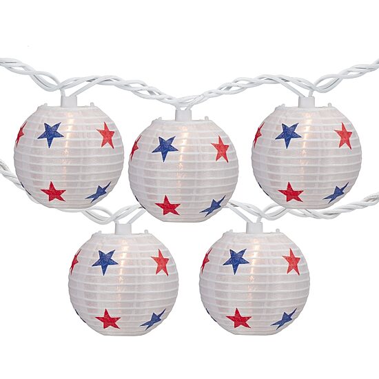 Northlight 8.5ft Stars Paper Lantern Patio Set String Lights