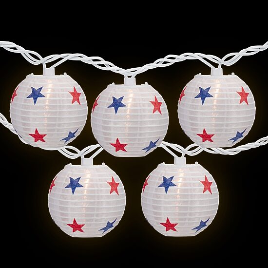 Northlight 8.5ft Stars Paper Lantern Patio Set String Lights
