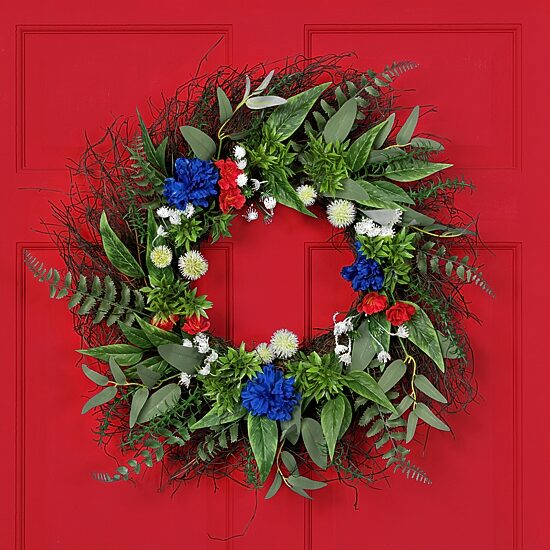 Northlight 24" Buttonbush And Carnation Floral Wreath