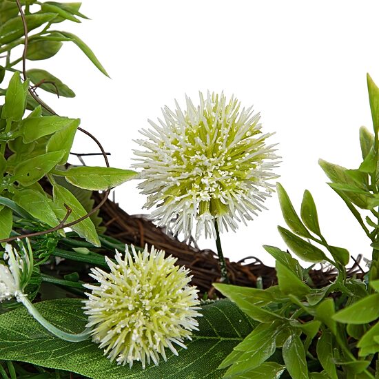 Northlight 24" Buttonbush And Carnation Floral Wreath
