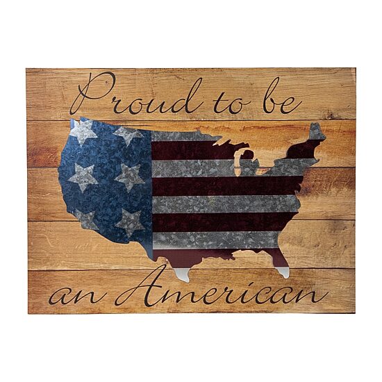 Northlight 15.75" “Proud To Be An American" Wood Wall Art