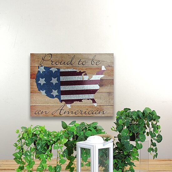Northlight 15.75" “Proud To Be An American" Wood Wall Art