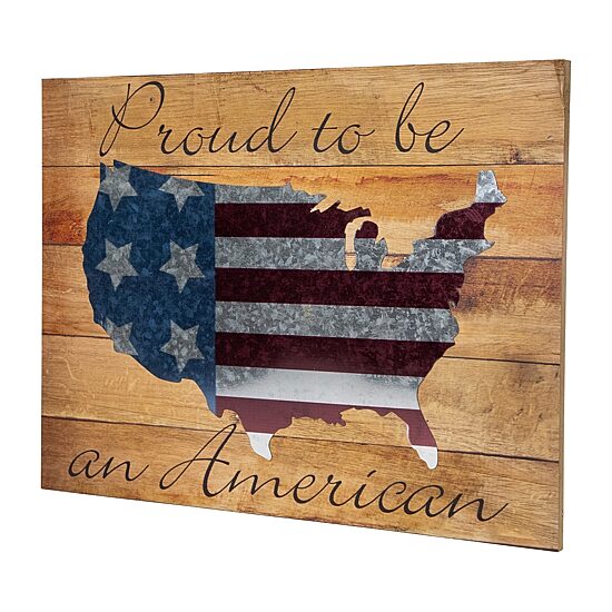Northlight 15.75" “Proud To Be An American" Wood Wall Art