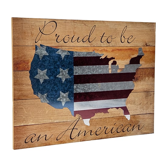 Northlight 15.75" “Proud To Be An American" Wood Wall Art