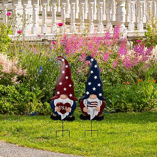 Northlight 27.5" Usa Gnome Outdoor Garden 4th of July Yard Art