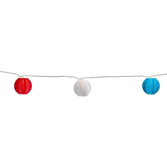 Northlight 8.5ft Paper Lantern Patio Set - Red White And Blue String Lights