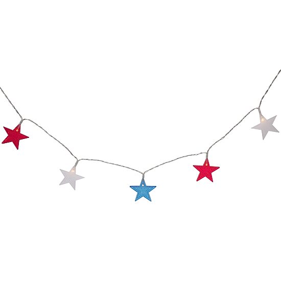 Northlight 9.5ft Americana Stars - Clear Wire String Lights