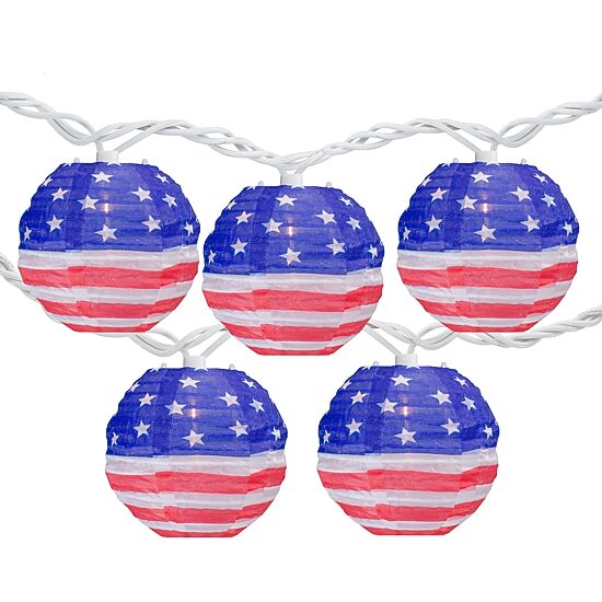 Northlight 8.5ft American Paper Lantern Patio String Lights