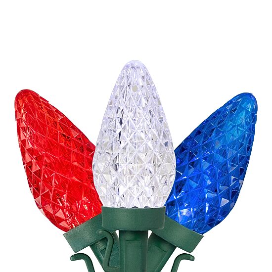 Northlight 66ft Led C9 Faceted - Red White And Blue String Lights