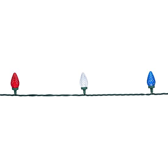 Northlight 66ft Led C9 Faceted - Red White And Blue String Lights