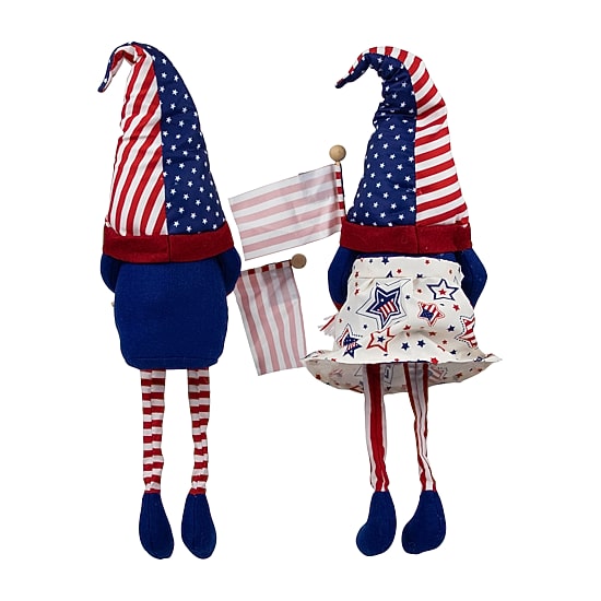 Northlight 21.25" Stars And Stripes With Dangling Legs 2-pc. Gnome