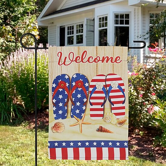 Northlight 18" Sandy Beach "Welcome" Outdoor Garden Flag